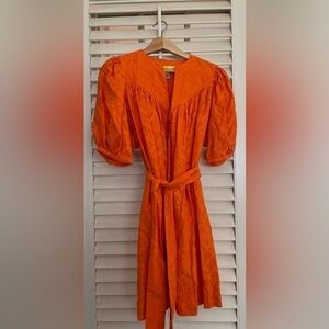 Catherine Malandrino belted dress Sz. 4. Orange